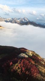 Scenic view of mountains against sky