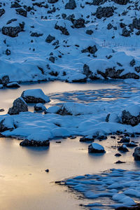 Scenic view of sea during winter