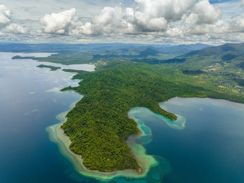 Aerial view of sea against sky