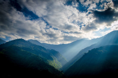 Scenic view of mountains against sky