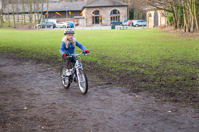 Man riding bicycle