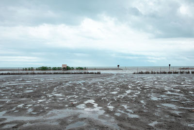 Scenic view of beach against sky