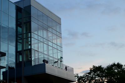 Low angle view of modern building against sky
