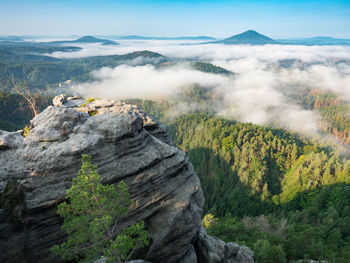 Scenic view of rocky mountains against sky