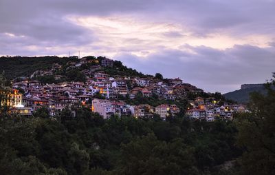 High angle shot of townscape