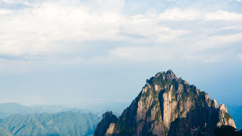 Panoramic view of mountains against sky