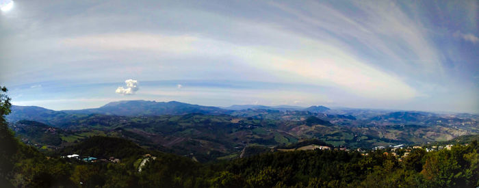 Scenic view of mountains against sky