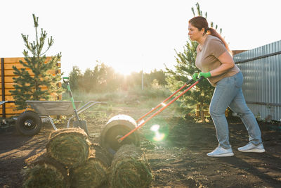 Man working at farm