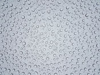 Full frame shot of raindrops on window