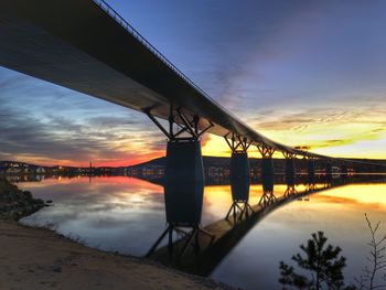 Bridge against sky at dusk
