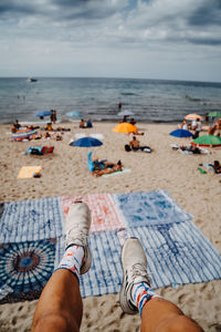 Low section of people at beach