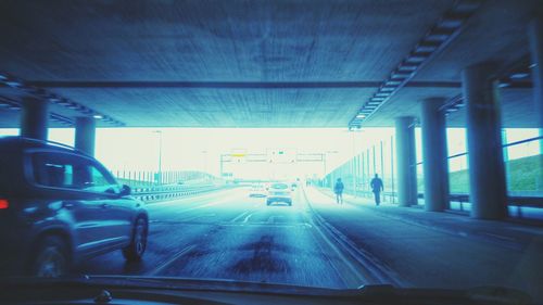 Car moving on road