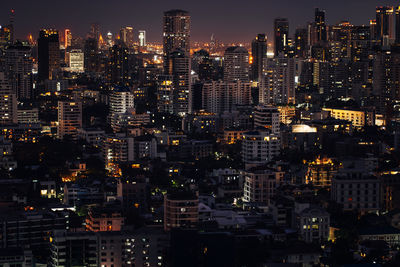 Thailand, bangkok, downtown skyscrapers and apartments at night