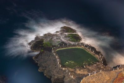 Panoramic view of sea against cloudy sky