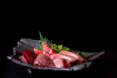 Fresh sashimi fine dining plate
