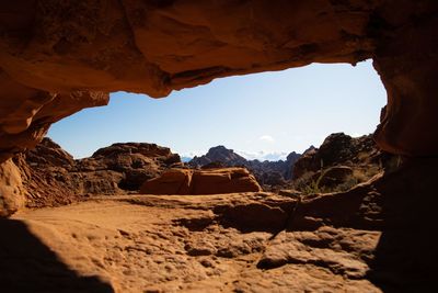 Scenic view of rock formations against sky