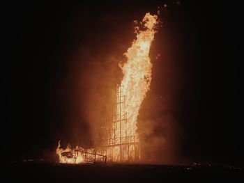 Low angle view of fire at night