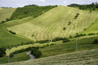 Scenic view of land against sky