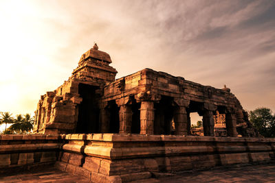 Low angle view of temple against sky