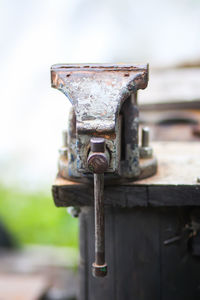 Close-up of old machinery