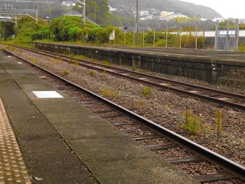 High angle view of railroad tracks