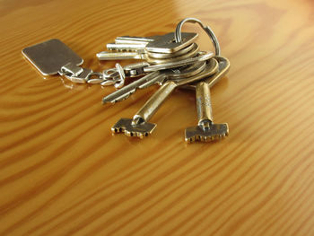 Close-up of keys on table