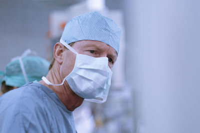Portrait of neurosurgeon in scrubs
