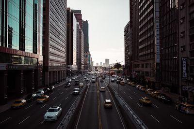 Traffic on road in city