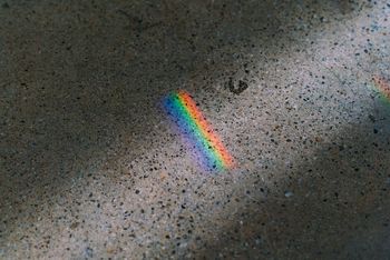 HIGH ANGLE VIEW OF RAINBOW ON WALL
