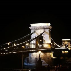 View of bridge at night