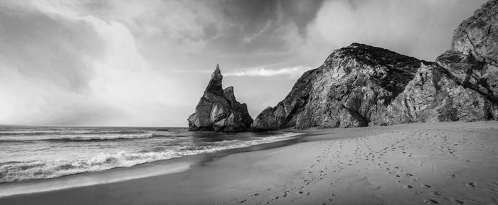 Panoramic view of beach and sea against sky