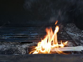 Fire burning at night