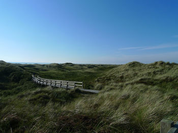 Scenic view of landscape against clear sky