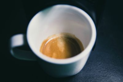 Close-up of cappuccino on table