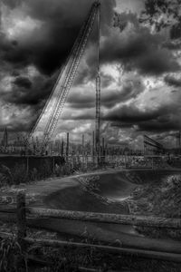 Crane with cranes in background