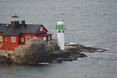 Lighthouse by sea