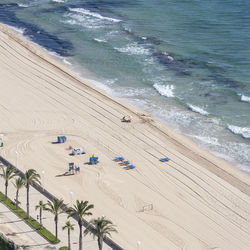 High angle view of beach