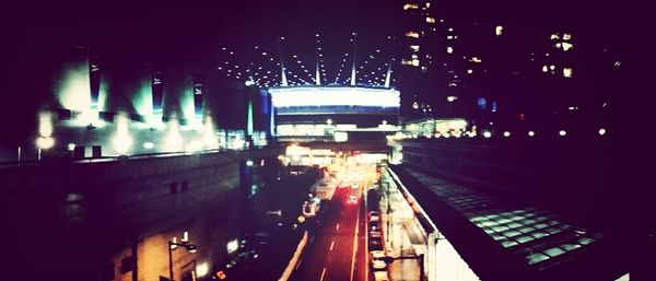 View of illuminated lights at night