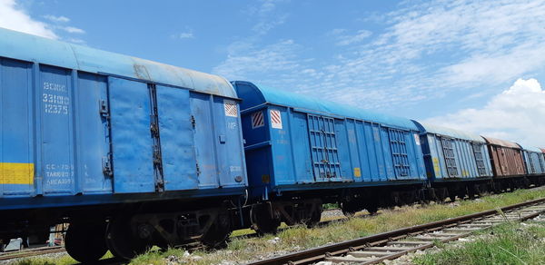 Train against blue sky