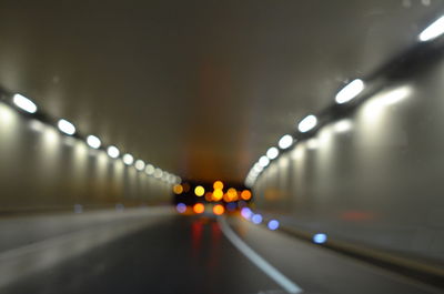 Defocused image of illuminated tunnel