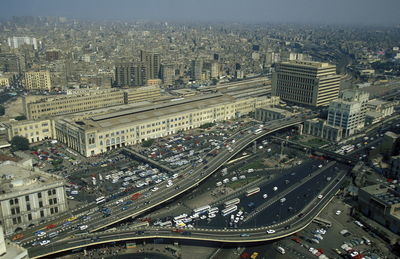 High angle view of cityscape