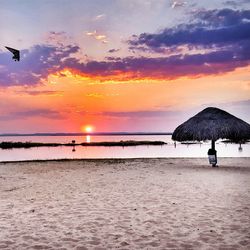 Scenic view of sunset over sea