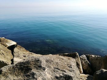 High angle view of sea against sky