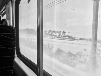 Train looking through window