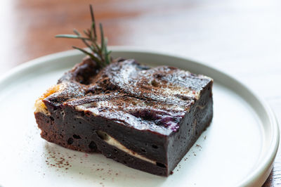 Close-up of cake in plate