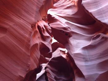 Low angle view of rock formations at antelope canyon