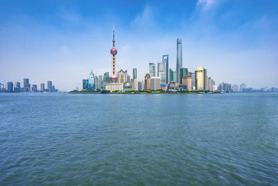 View of buildings in city at waterfront