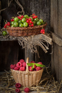 Various fruits in basket