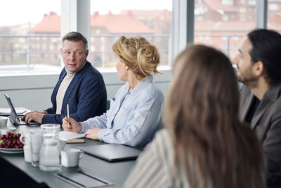 People during business meeting