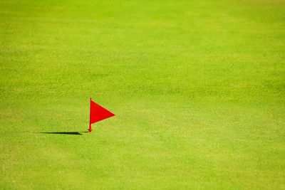 Arrow sign on field